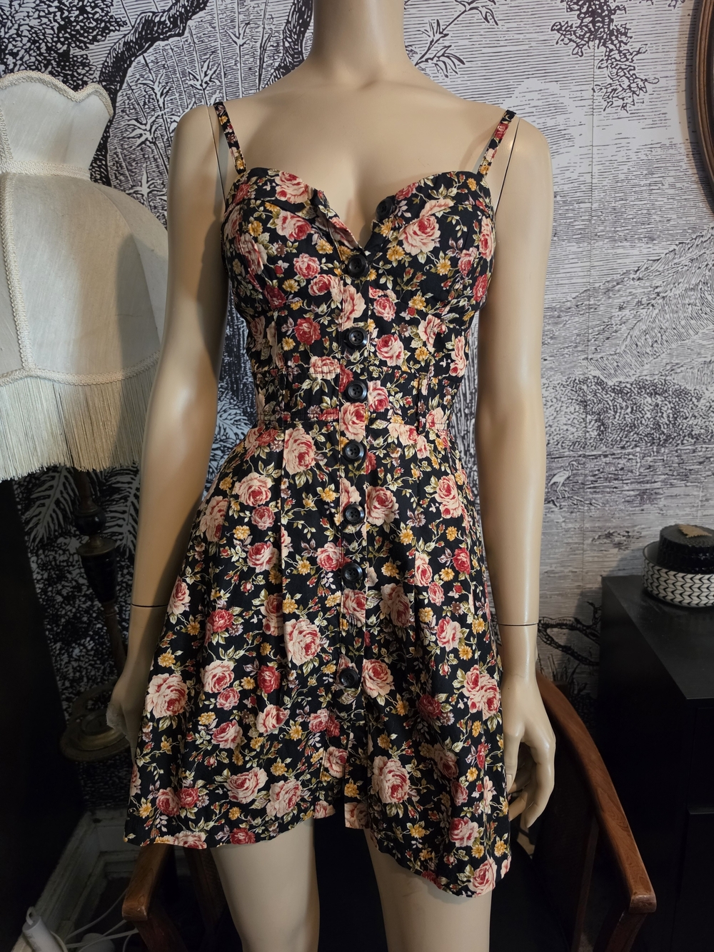Vintage Y2K Deb Floral Cami Mini Dress M